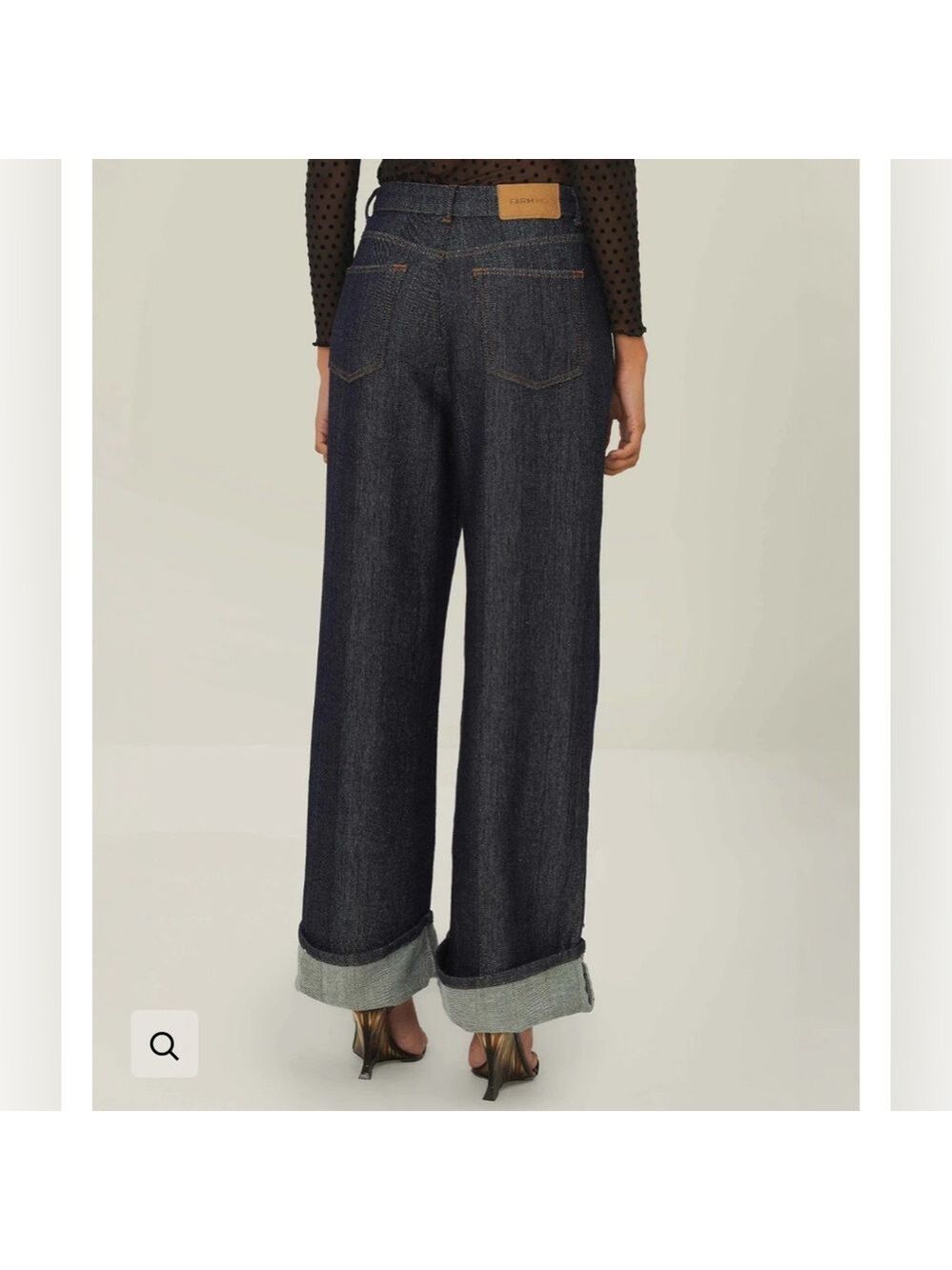 Farm Rio DENIM SHINE WIDE LEG PANTS - Picture 12 of 12